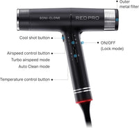 Red Pro Soni-Clone Professional High-Speed Hair Dryer #HD09 - ANNS BEAUTY SUPPLY