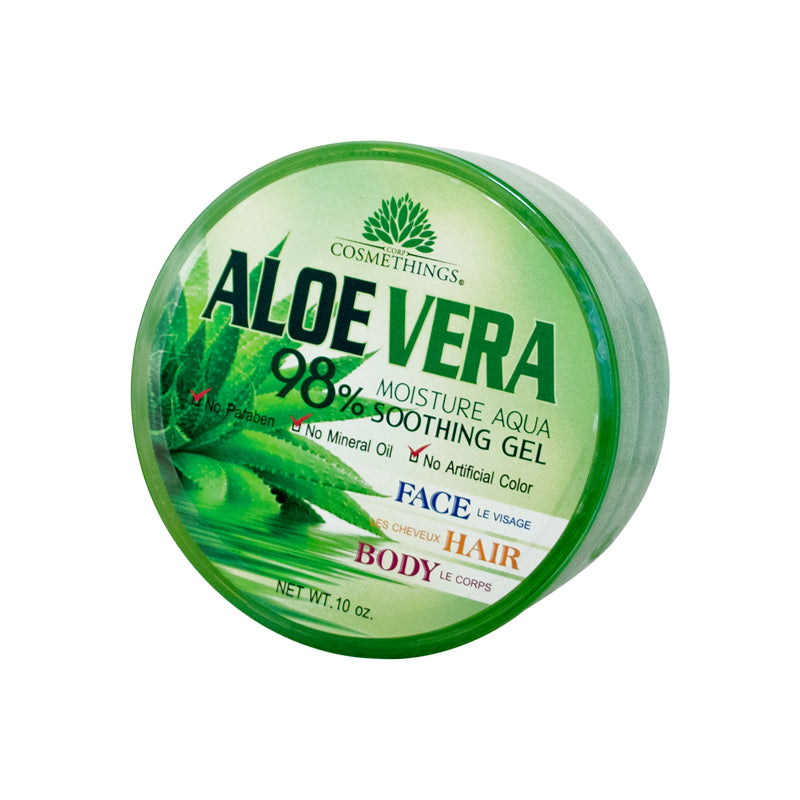 Cosmethings Aloe Vera 98% Moisture Aqua Soothing Gel 10oz - ANNS BEAUTY SUPPLY