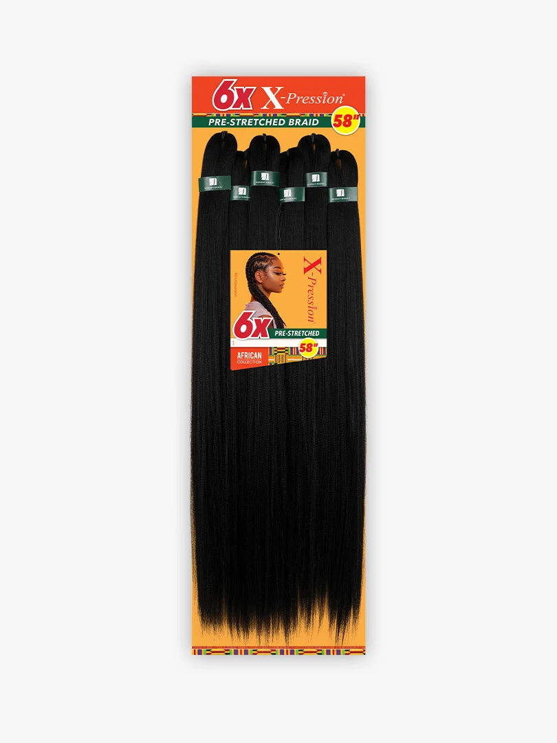 Sensationnel X-Pression Pre-Stretched Braid 58″ – 6X Pack - ANNS BEAUTY SUPPLY