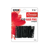 Annie 110 Hair Pins Black 1 3 4 Inch Crimped 3312