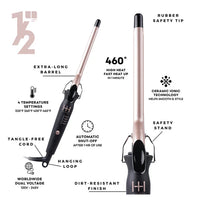 Hot & Hotter Ceramic Tourmaline Extra Long Curling Iron - 1/2