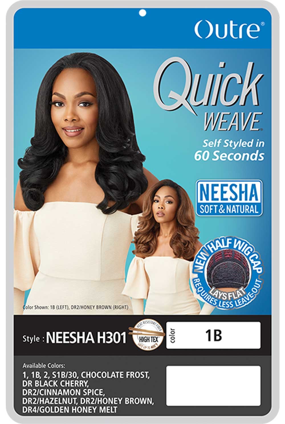 Outre Quick Weave Neesha Soft & Natural Texture Half Wig Neesha H301 QSNH301 - ANNS BEAUTY SUPPLY