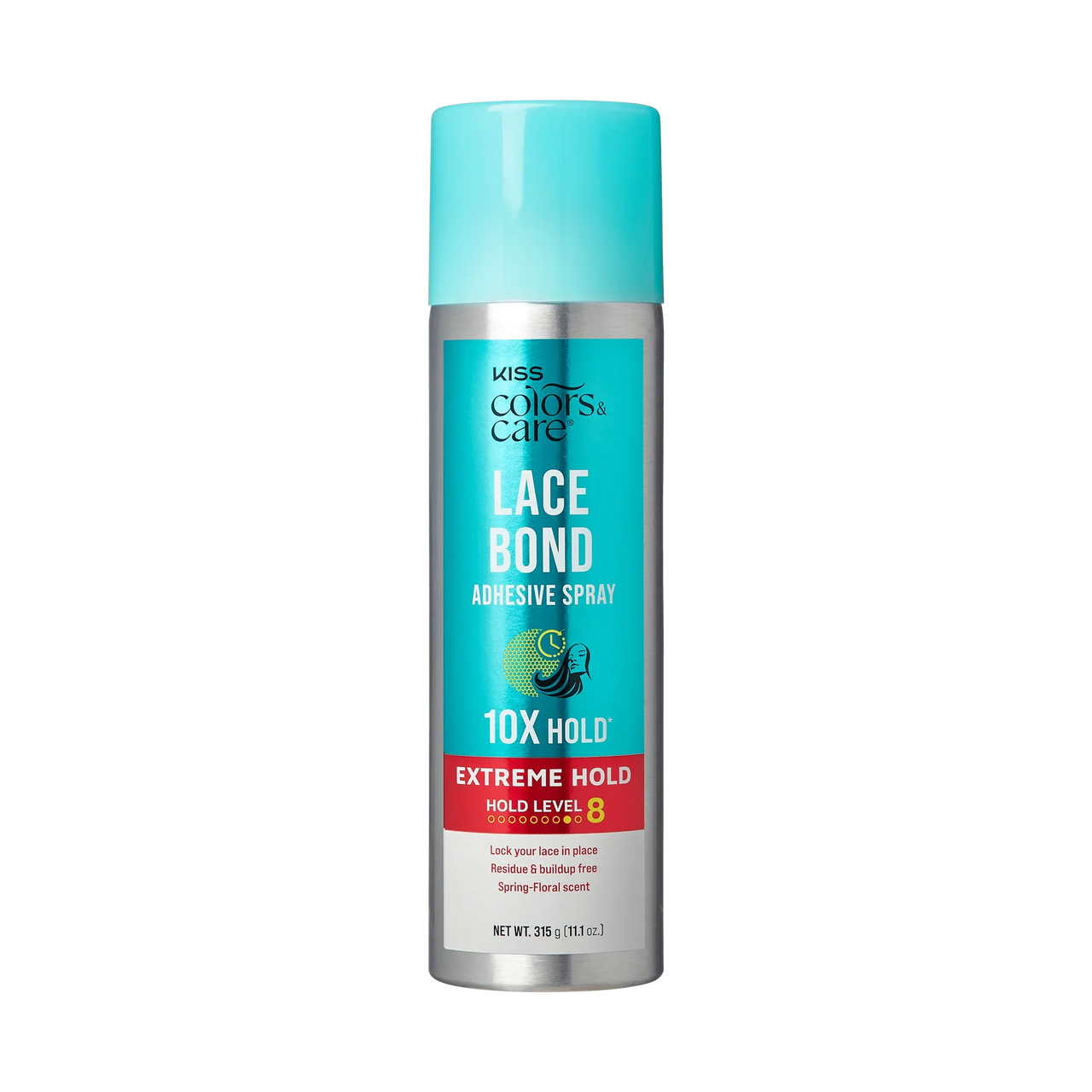 KISS Colors & Care Lace Bond Adhesive Spray Extreme Hold Level 8 10X Hold 11.1 oz