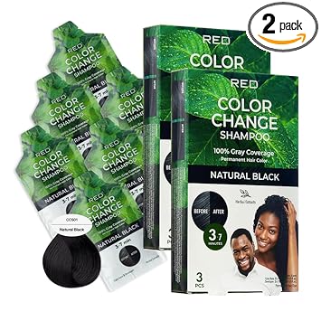 RED Color Change Shampoo Permanent Hair Color (Natural Black) - ANNS BEAUTY SUPPLY
