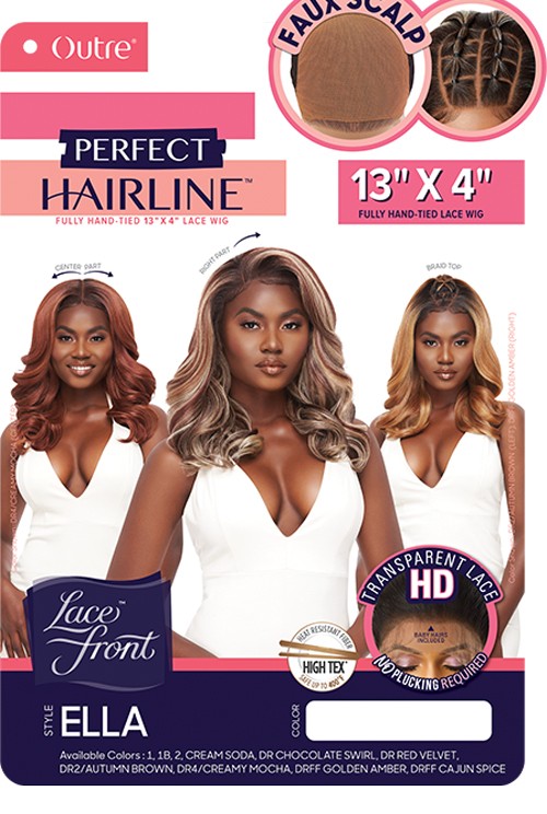 Outre Perfect Hairline FAUX SCALP HD Transparent 13"x 4" Lace Front Wig Ella - ANNS BEAUTY SUPPLY
