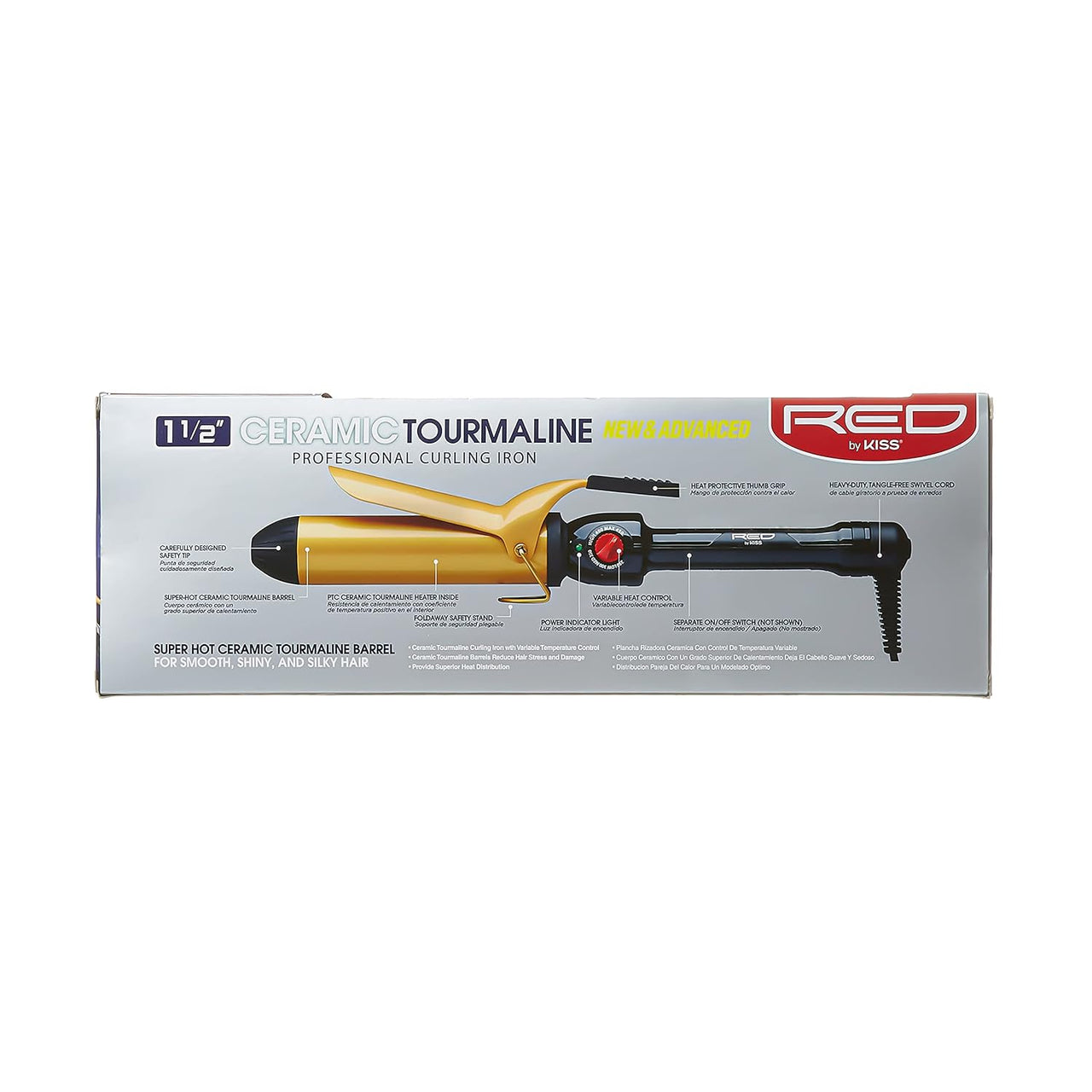 RED by Kiss Ceramic Tourmaline Professional Curling Iron - 1 1/2"