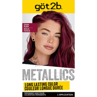 got2b Metallics Permanent Hair Color Dark Ruby – Long Lasting Metallic Ruby Red Hair Dye