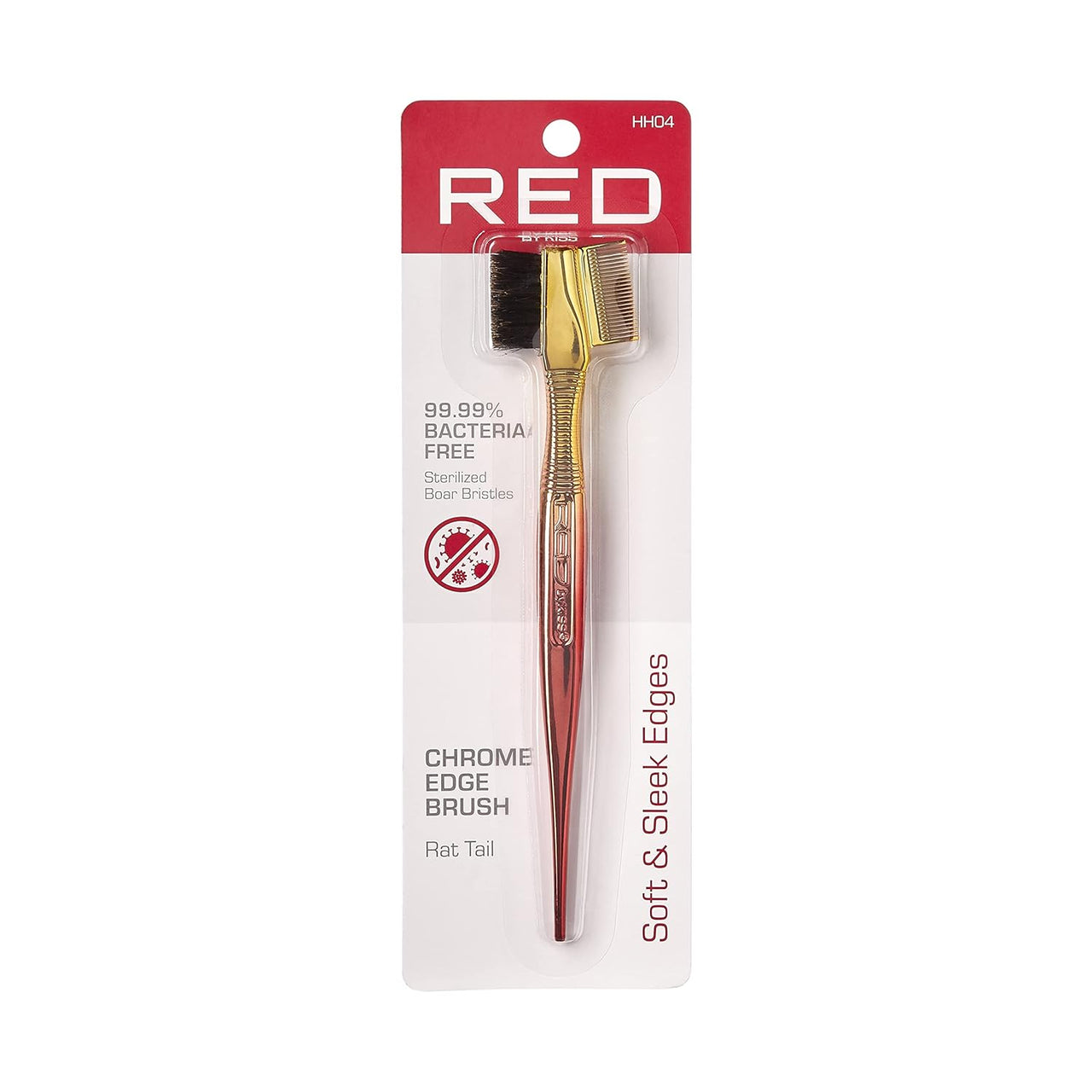 Red by Kiss Chrome Edge Brush Rat Tail Soft and Sleek Edges HH04 - ANNS BEAUTY SUPPLY