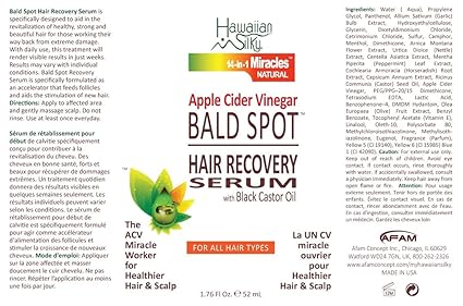 Hawaiian Silky 14-in-1 Miracle Natural Apple Cider Vinegar Bald Spot Hair Growing Serum 2 fl. oz. - ANNS BEAUTY SUPPLY
