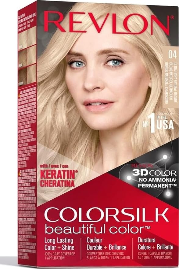 Revlon ColorSilk Beautiful Color Permanent Hair Color 04 Ultra Light Natural Blonde