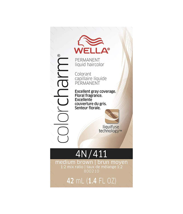 Wella Color Charm Permanent Liquid Hair Color 4N/411 Medium Brown – 1.4 fl oz