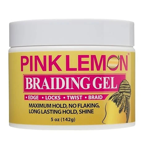 Pink Lemon Braiding Gel Maximum Hold No Flaking 5oz - ANNS BEAUTY SUPPLY