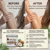 OKAY 100% Pure Coconut Oil – Deep Moisturizing (177 mL / 6 oz)