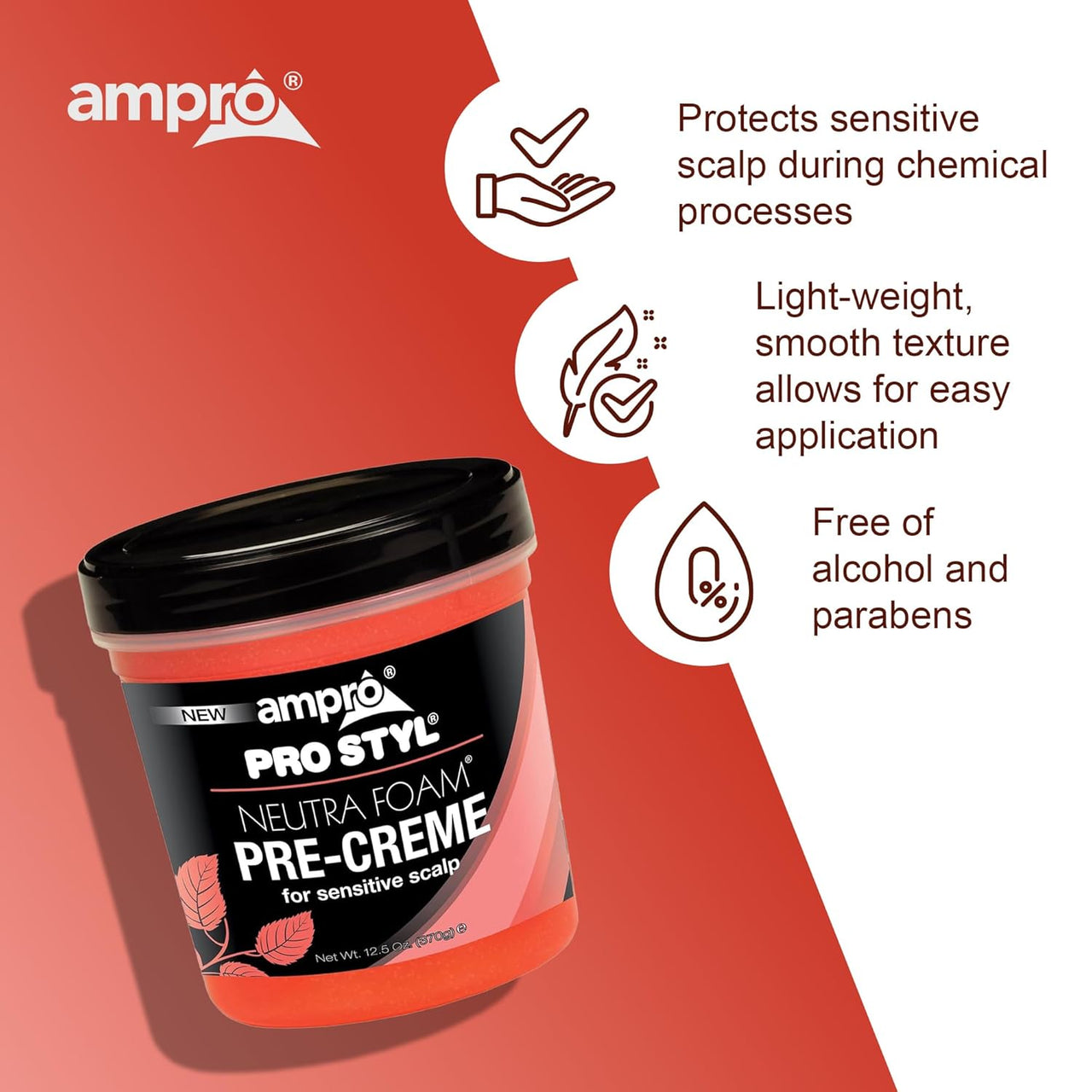 Ampro Pro Styl Neutra Foam Pre-Creme for Sensitive Scalp Net Wt. 12.5 Oz. / 370 g