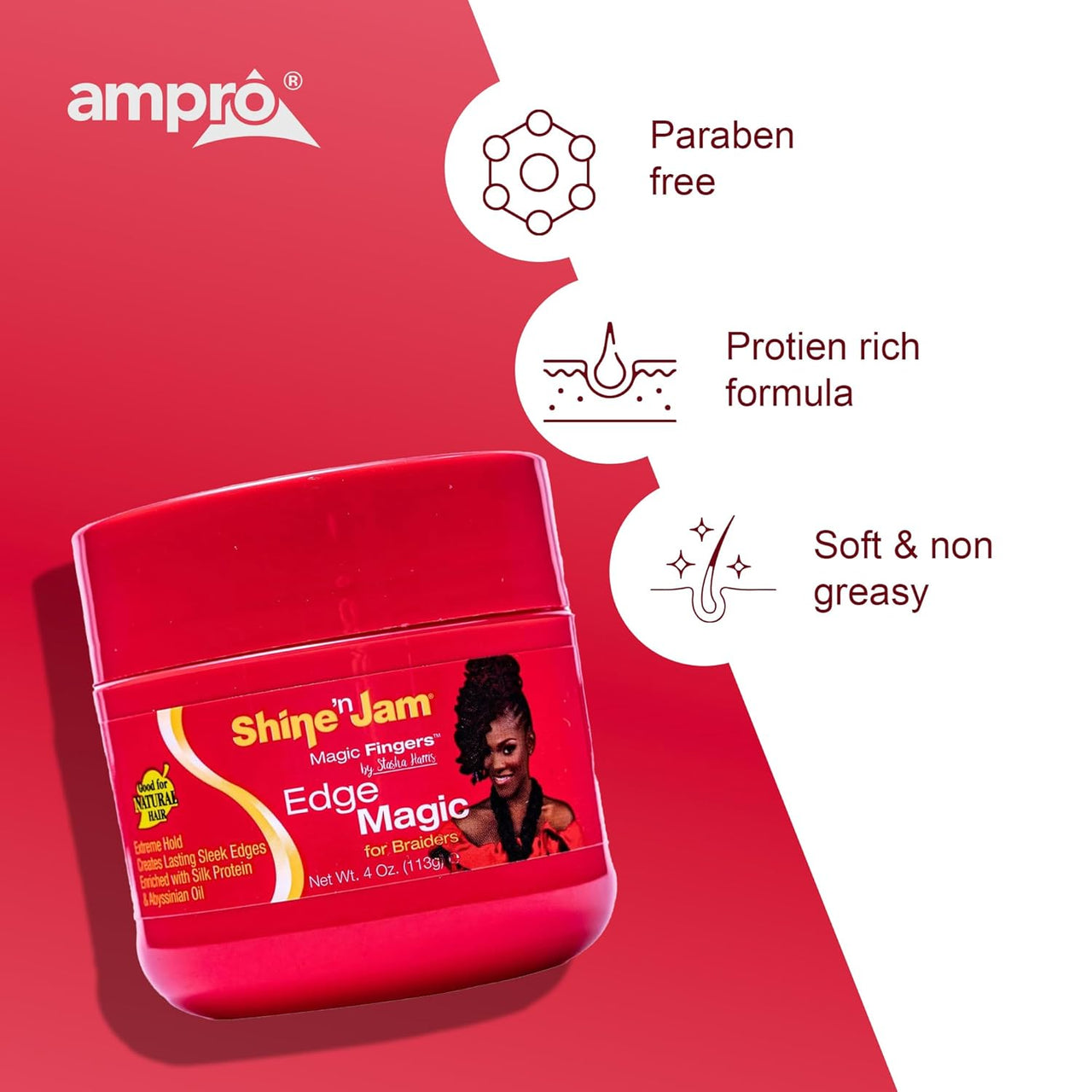 Shine 'n Jam Magic Fingers Edge Magic For Braiders Net Wt. 4 Oz. (113g)