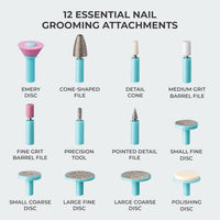 KISS Electric Nail Drill & Dryer Kit – 12 Attachments, Rechargeable 2464N - ANNS BEAUTY SUPPLY