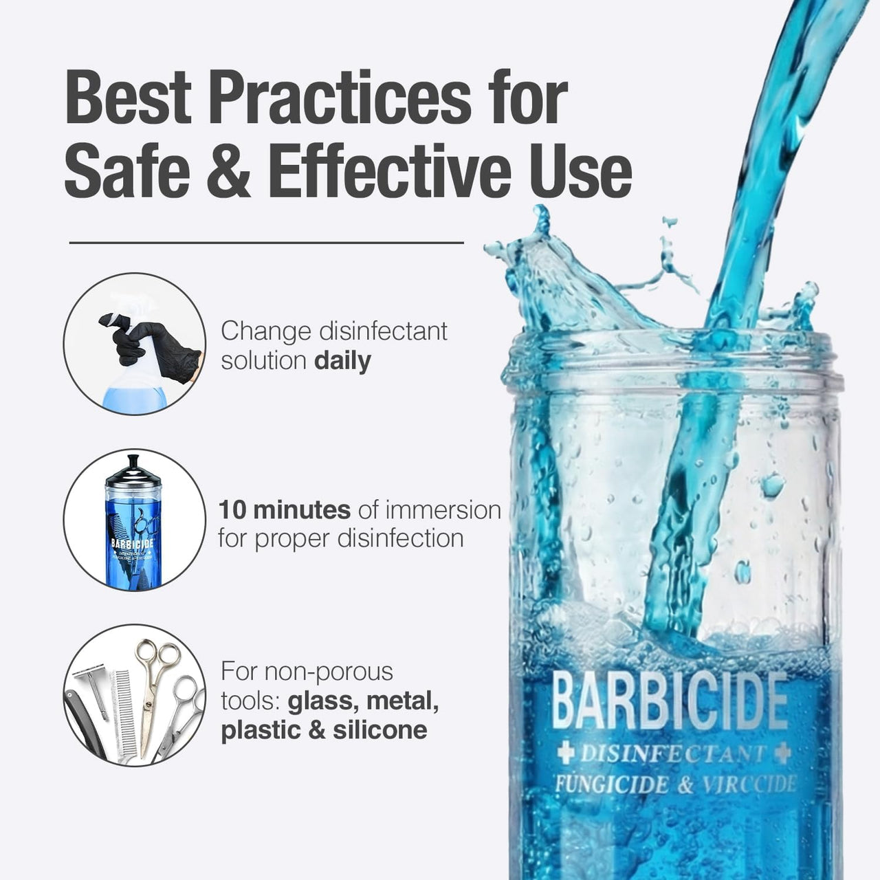 Barbicide Hospital Germicide Pseudomonacide Fungicide and Virucide 16 Fl. Oz. / 473 mL - ANNS BEAUTY SUPPLY
