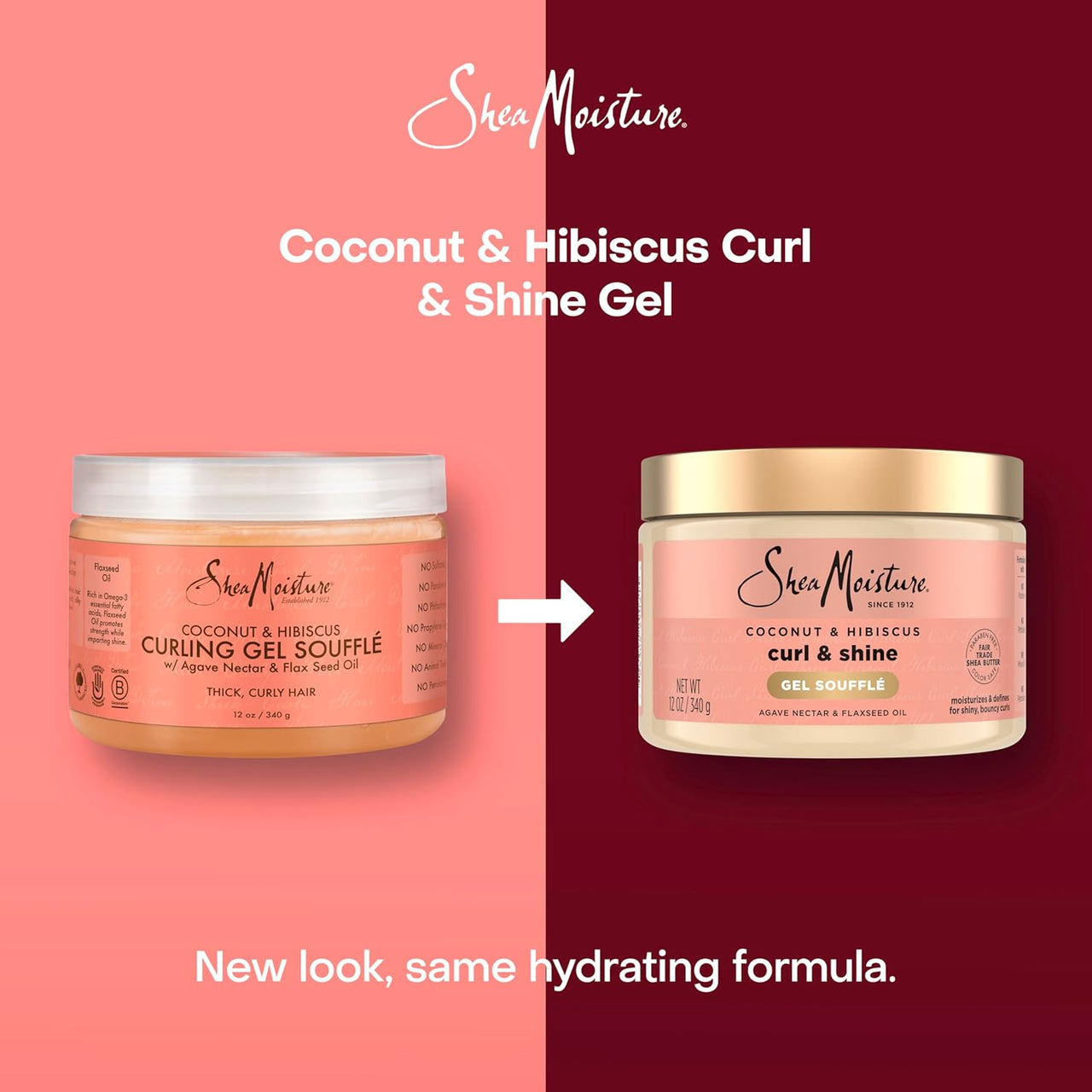 SheaMoisture Coconut & Hibiscus Curl & Shine Gel Soufflé 12 oz. / 340 g - ANNS BEAUTY SUPPLY