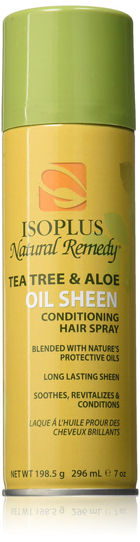 Isoplus Tea Tree & Aloe Oil Sheen Conditioning Hair Spray – 7 oz