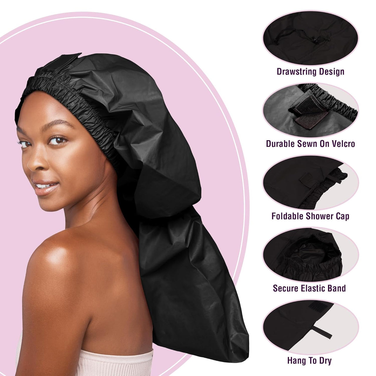 RED by KISS Essential Braid Shower Cap – Braid Black (HQ13)