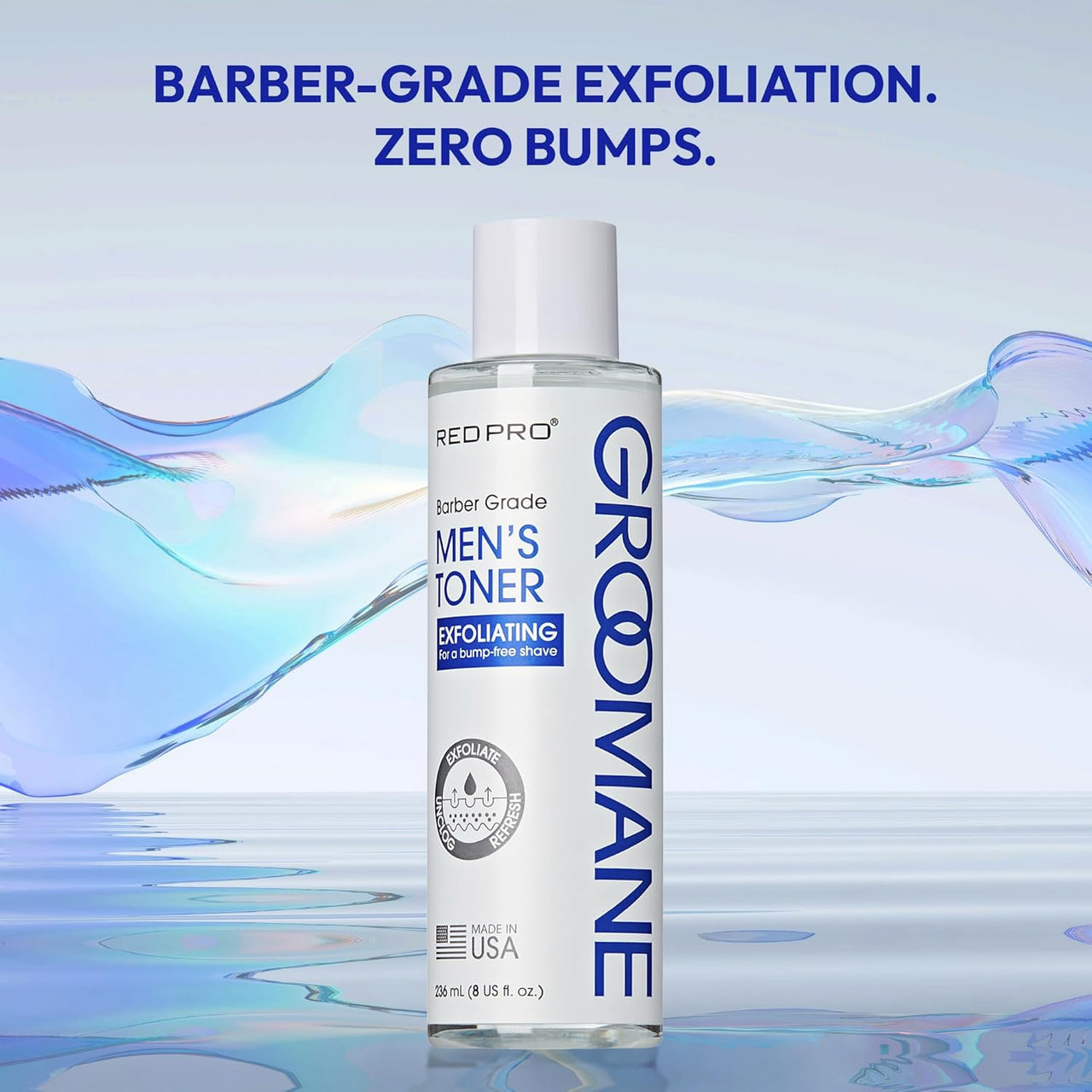 Red Pro Groomane Barber Grade Men's Toner Exfoliating 8 fl. oz. - ANNS BEAUTY SUPPLY