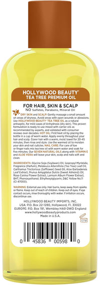 Hollywood Beauty Tea Tree Premium Oil 8 oz - ANNS BEAUTY SUPPLY