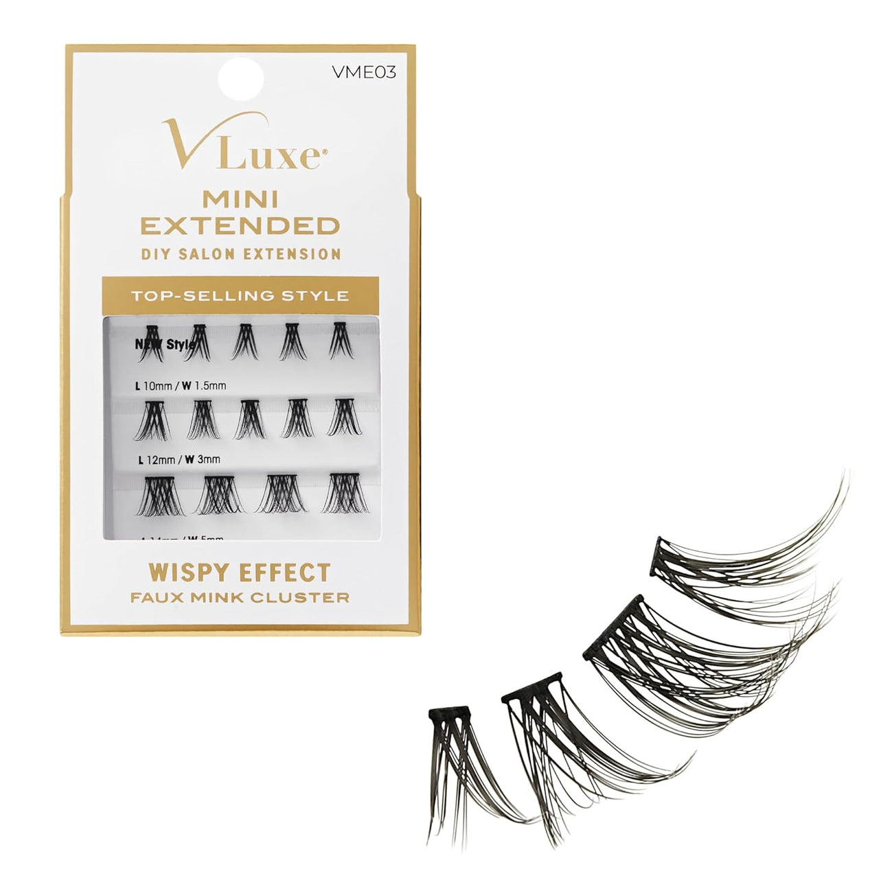 V Luxe Mini Extended DIY Salon Extension Wispy Effect Faux Mink Cluster Lashes VME03 - ANNS BEAUTY SUPPLY