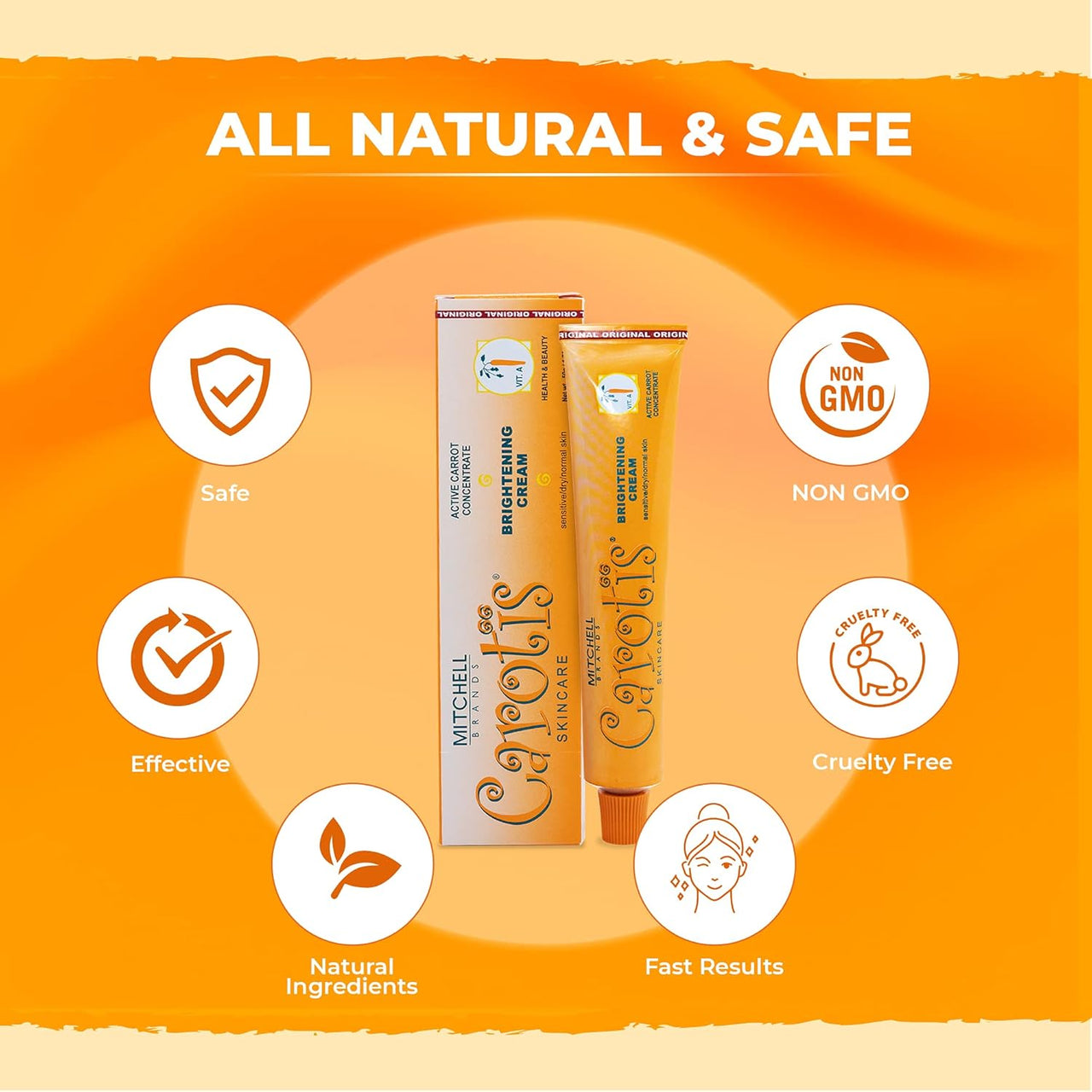 Mitchell Brands Carotis Skincare Brightening Cream Active Carrot Concentrate Net Wt 1.7 Oz (50g)