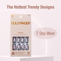 Gold Finger Trendy Ready-to-Wear Gel Nails – Medium Almond Butterfly (GD45)