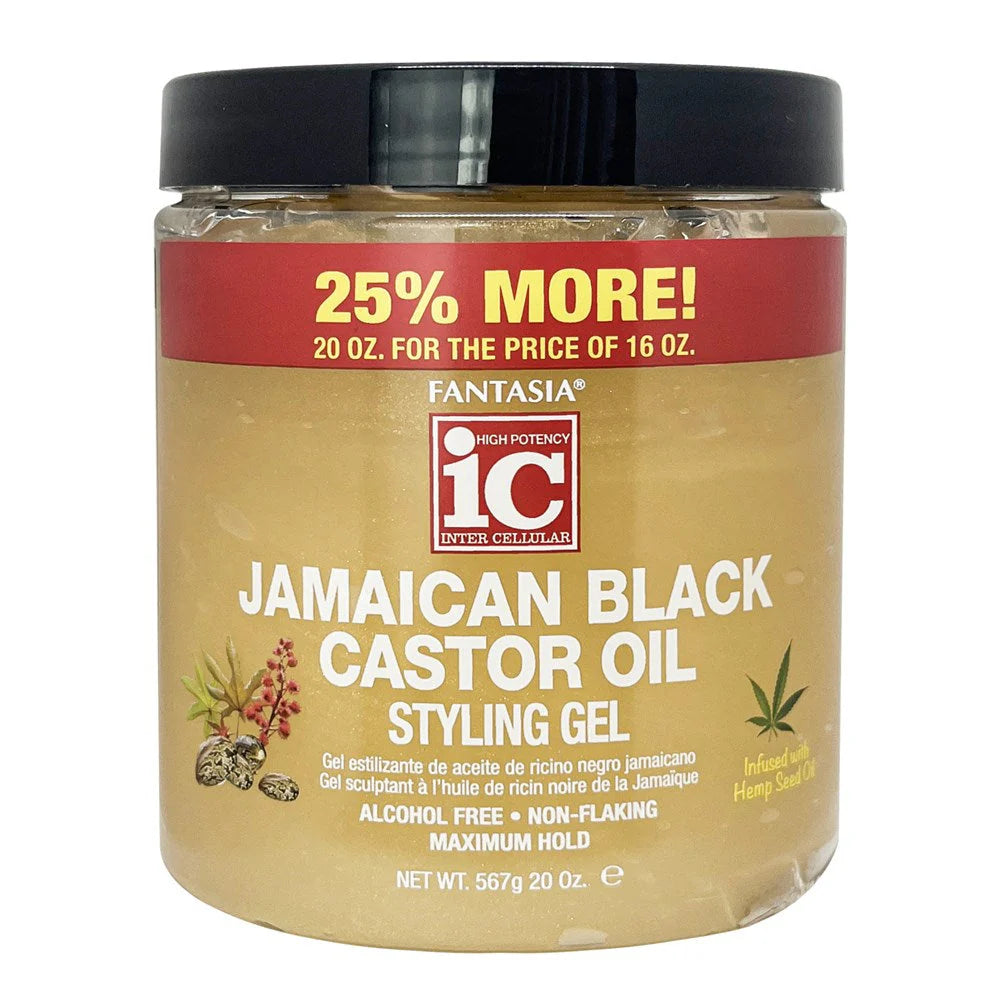 Fantasia IC Jamaican Black Castor Oil Styling Gel Maximum Hold 20oz - ANNS BEAUTY SUPPLY
