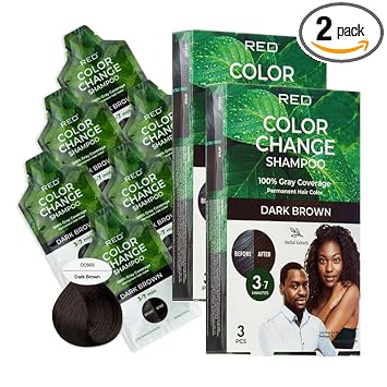 RED Color Change Shampoo Permanent Hair Color (Dark Brown)3pcs - ANNS BEAUTY SUPPLY