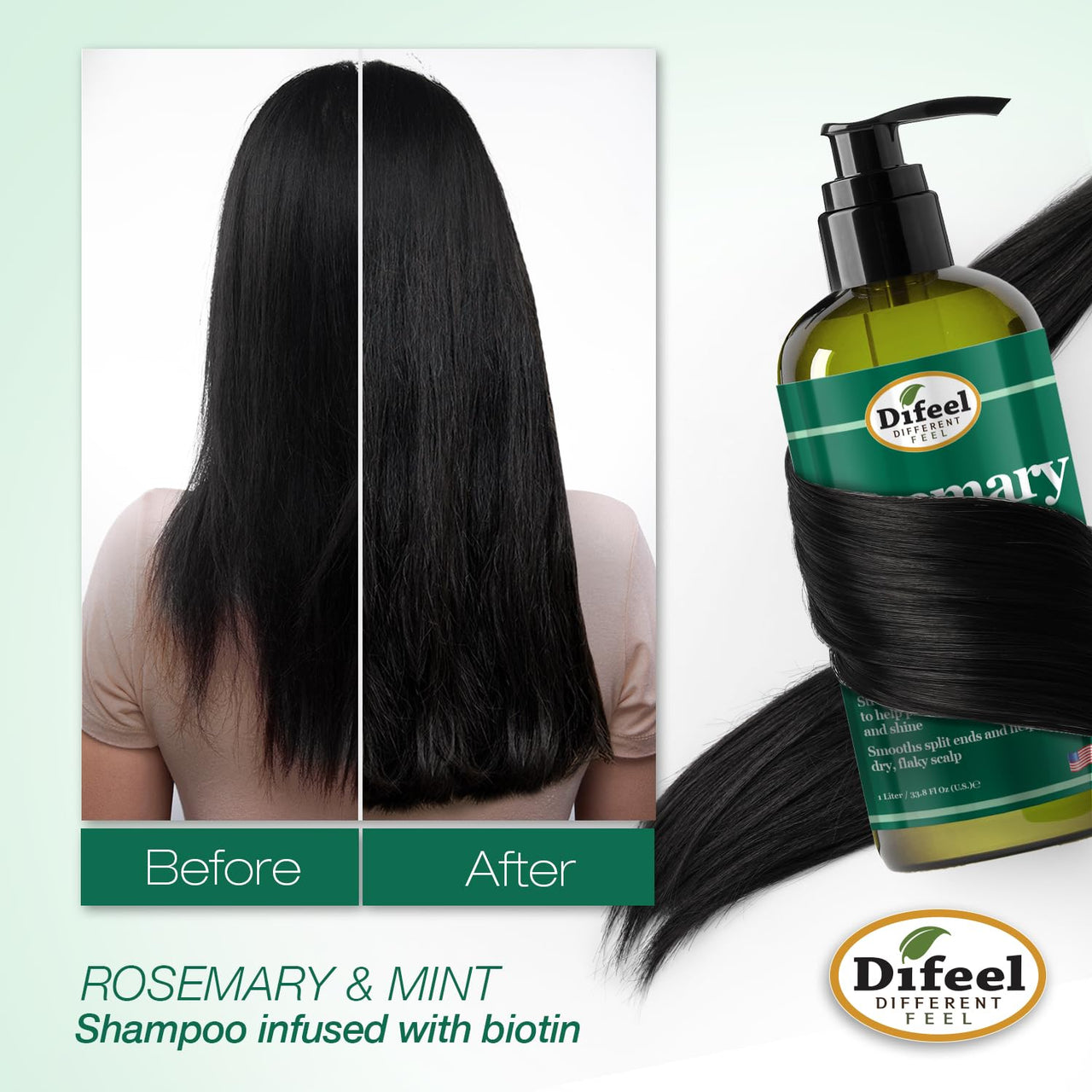 Difeel Rosemary & Mint Strengthening Shampoo 12oz - ANNS BEAUTY SUPPLY