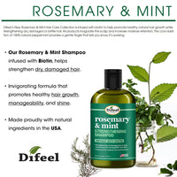 Difeel Rosemary & Mint Strengthening Shampoo 12 Fl. Oz. (354.9 ml)