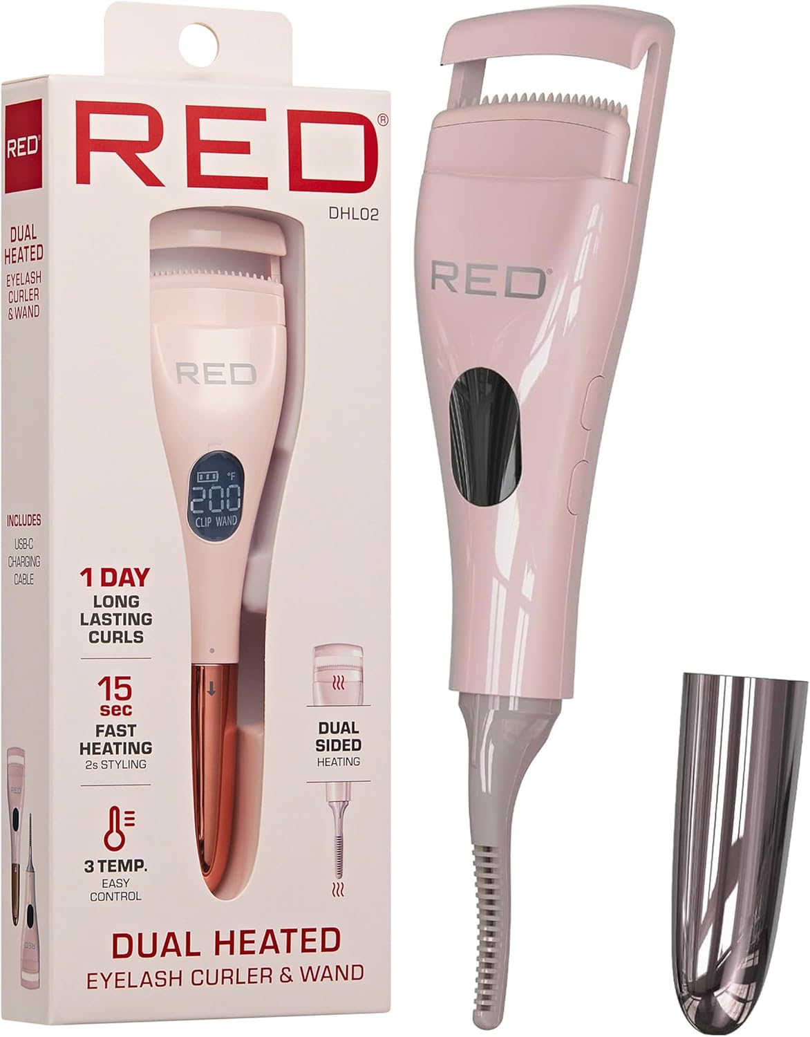 RED Dual Heated Eyelash Curler and Wand DHL02 - ANNS BEAUTY SUPPLY