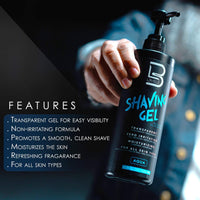 L3VEL3 Shaving Gel – Aqua (16.9 fl. oz. / 500 mL)