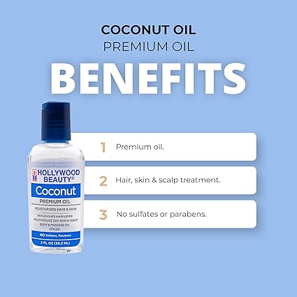 Hollywood Beauty Coconut Premium Oil 2 oz - ANNS BEAUTY SUPPLY