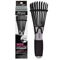 Evolve Wide Flow Thru Detangler Brush Black for Thick and Wavy Hair 564 - ANNS BEAUTY SUPPLY