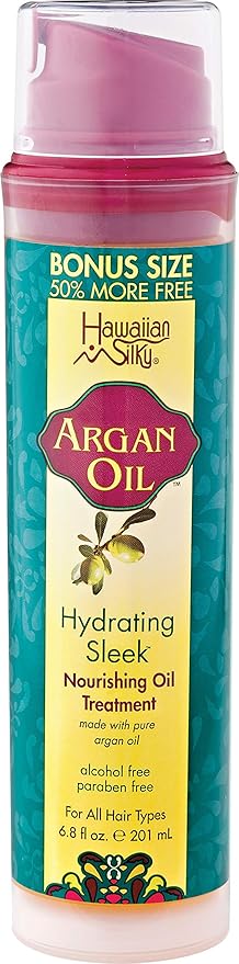 Hawaiian Silky Argan Oil Hydrating Sleek Nourishing Oil Treatment 6.8 fl. oz. - ANNS BEAUTY SUPPLY