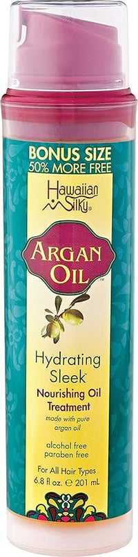 Hawaiian Silky Argan Oil Hydrating Sleek Nourishing Oil Treatment 6.8 fl. oz. - ANNS BEAUTY SUPPLY