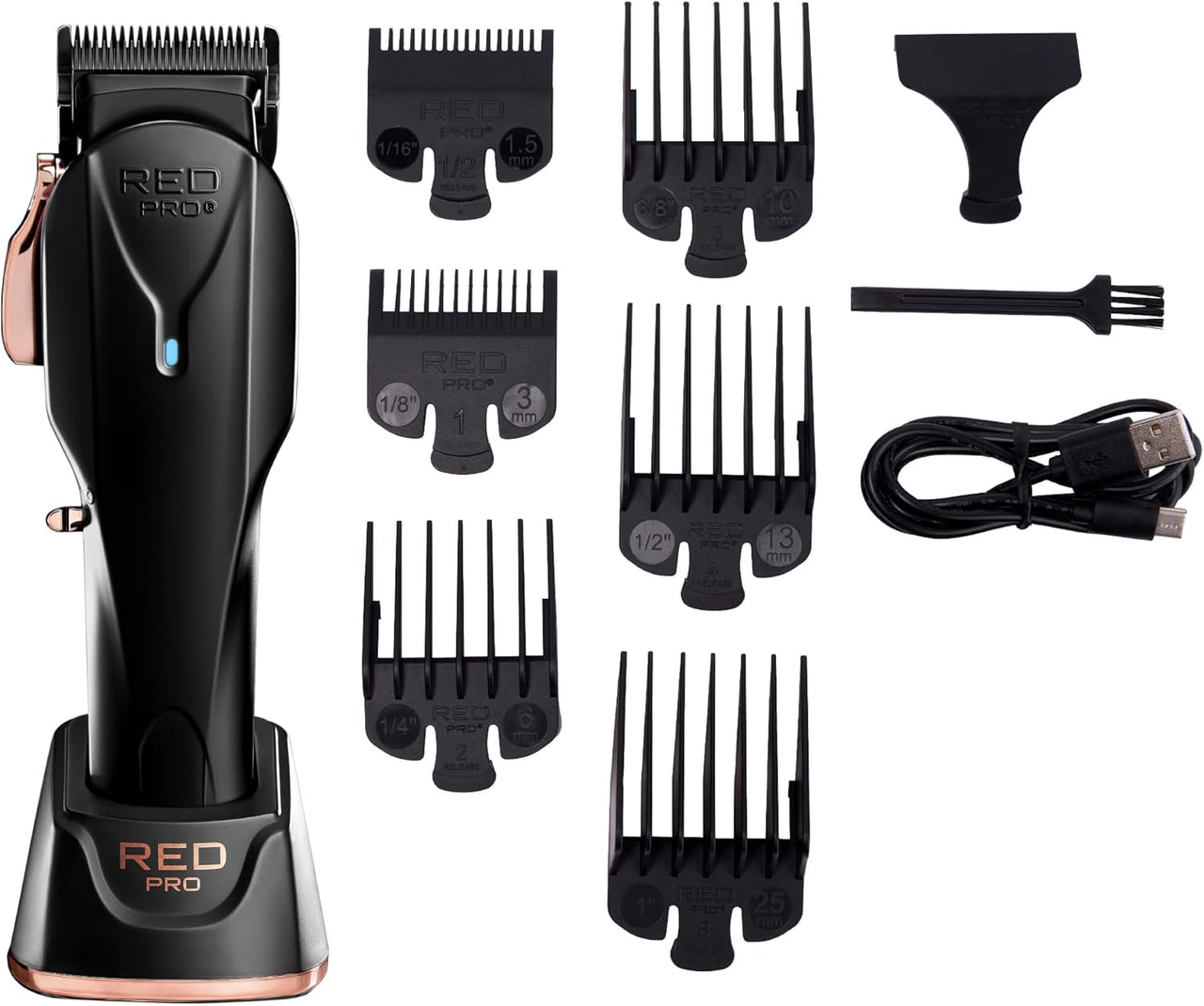 Red Pro Cordless Clipper DLC Blade USB C Charging PCL02 - ANNS BEAUTY SUPPLY
