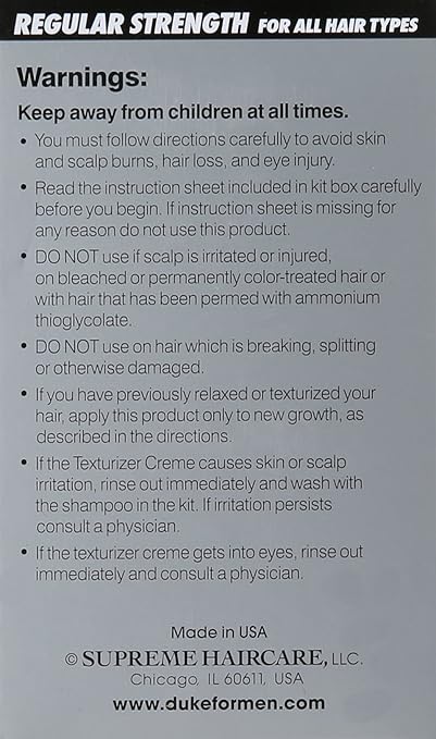 Duke Original Formula Texturizing Creme Kit For Men Regular Strength - ANNS BEAUTY SUPPLY