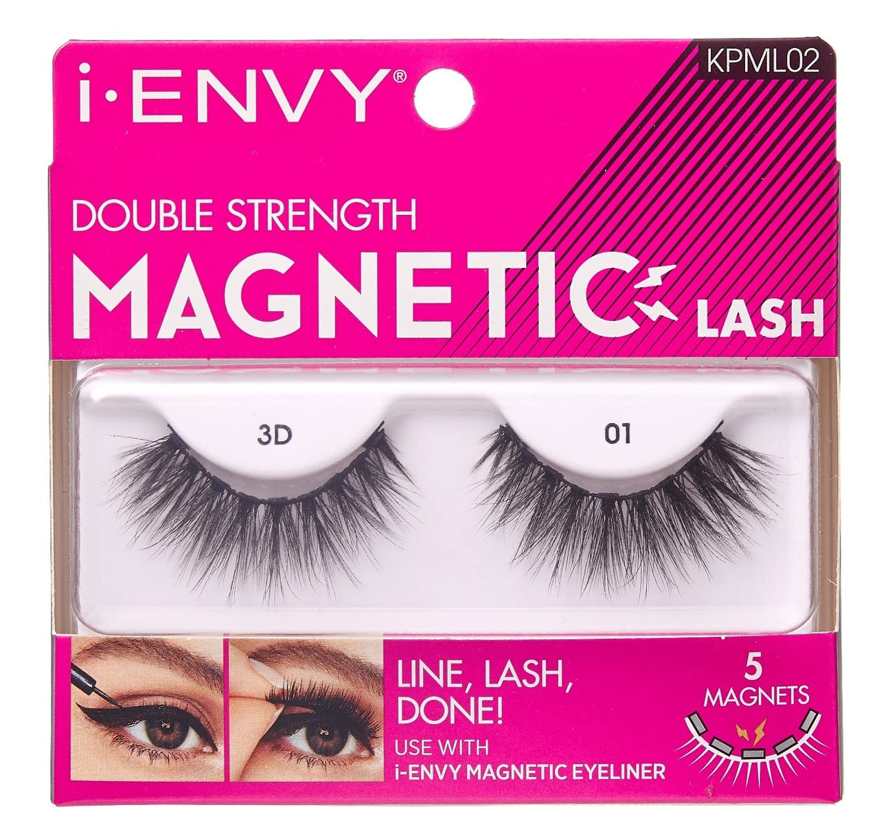i-Envy Double Strength Magnetic Lash 3D 01 Reusable False Eyelashes – KMPL02