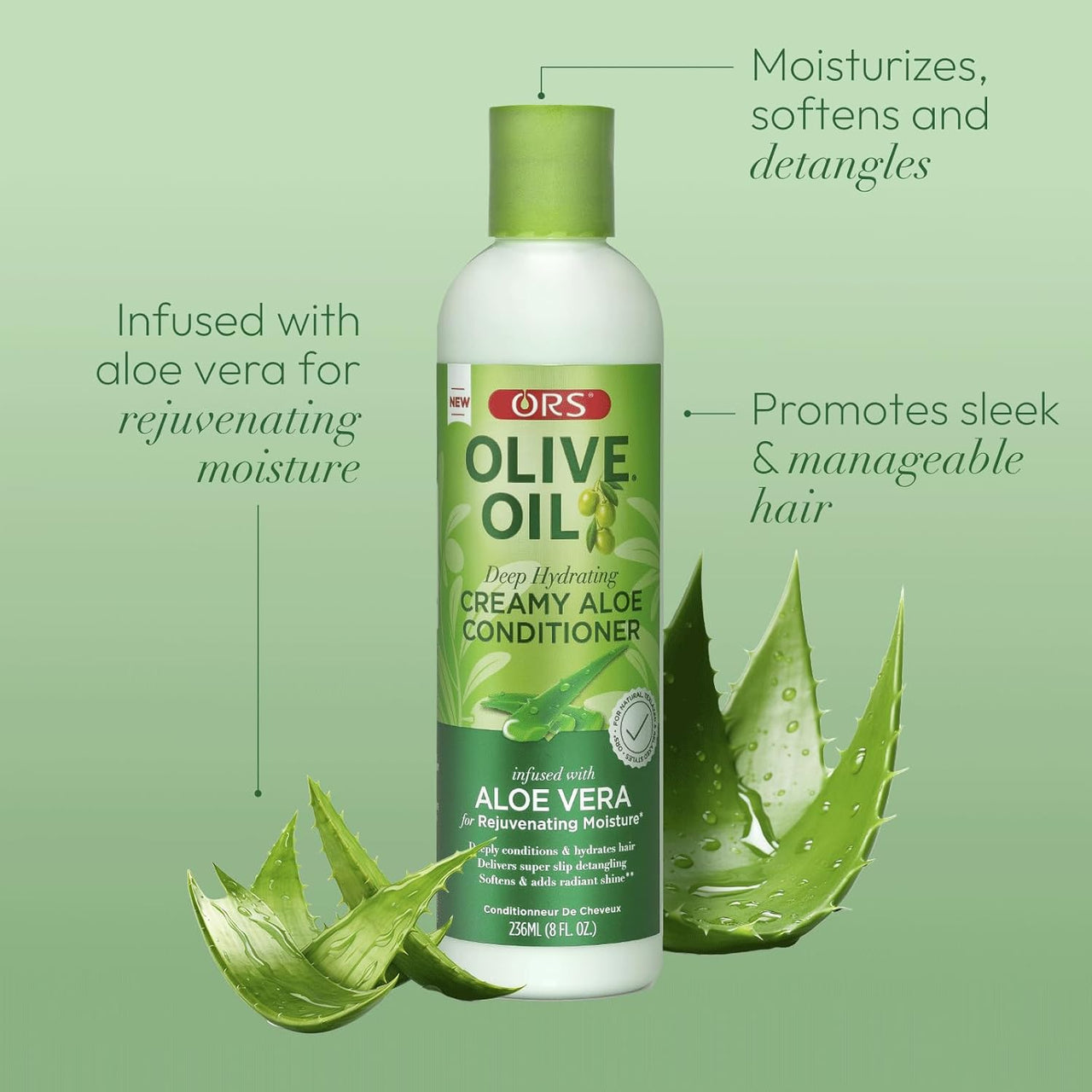 ORS Olive Oil Deep Hydrating Creamy Aloe Conditioner 8 fl. oz. / 236 mL - ANNS BEAUTY SUPPLY