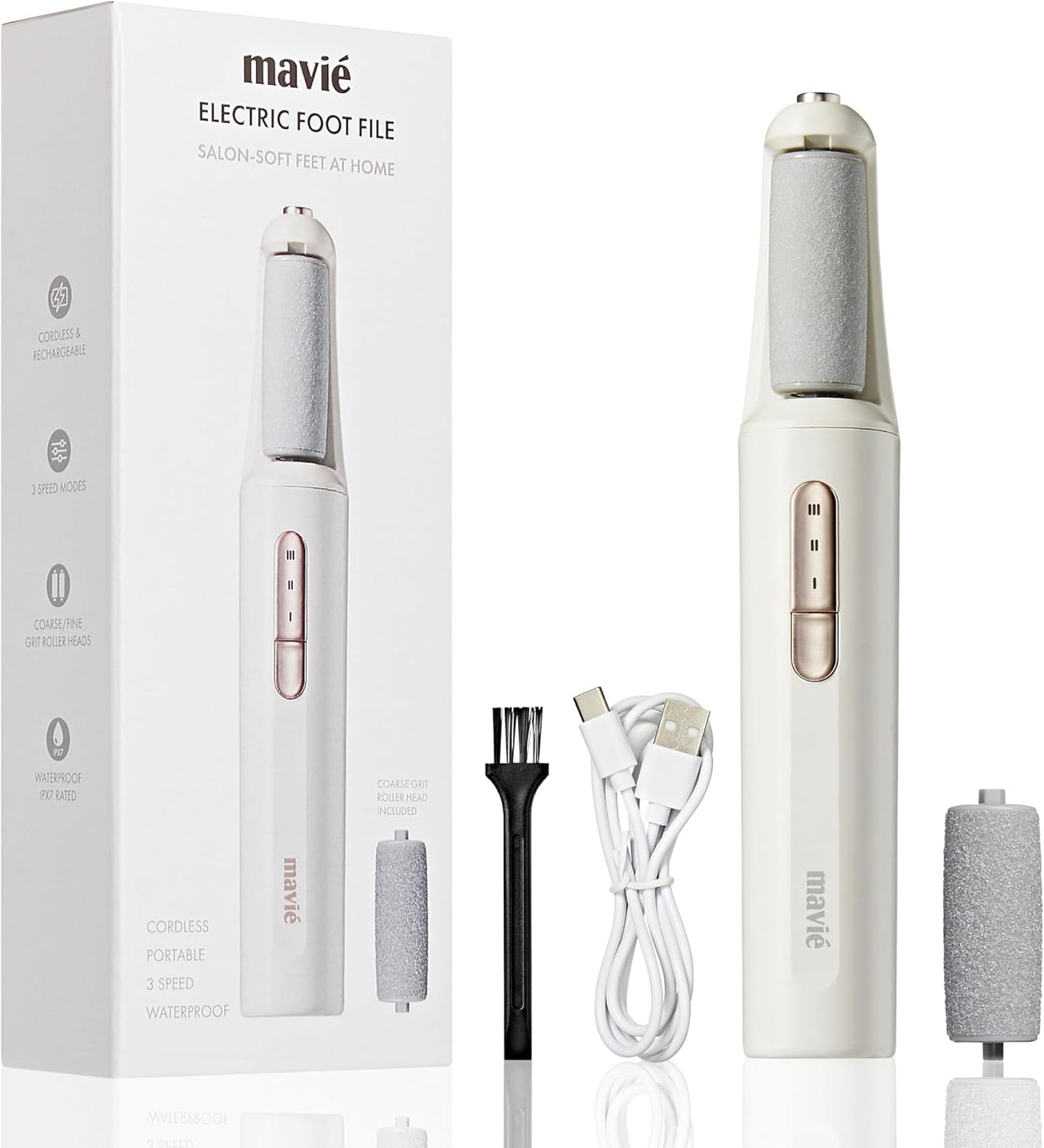 mavié Electric Foot File (Salon-Soft Feet at Home)