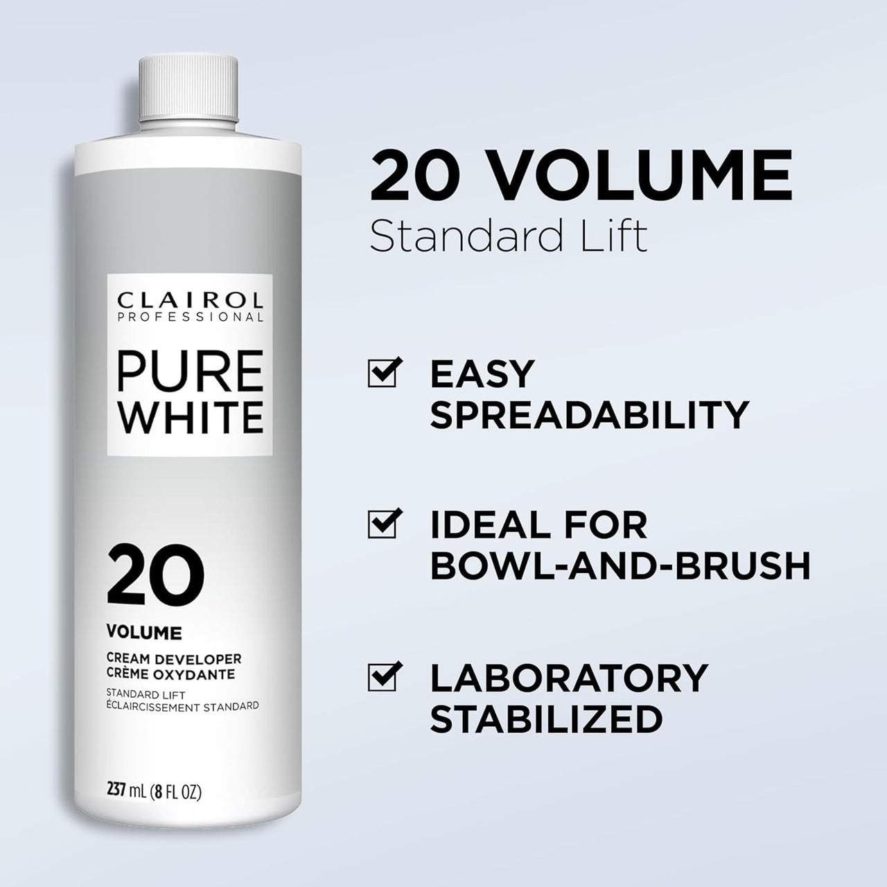 Clairol Professional Pure White 20 Volume Cream Developer (473 mL / 16 FL OZ)