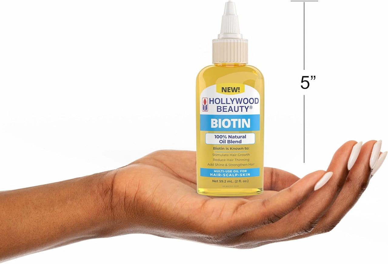Hollywood Beauty Biotin 100% Natural Oil Blend 2 Oz - ANNS BEAUTY SUPPLY