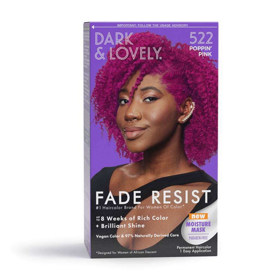 Dark & Lovely Fade Resist Permanent Haircolor – 522 Poppin' Pink