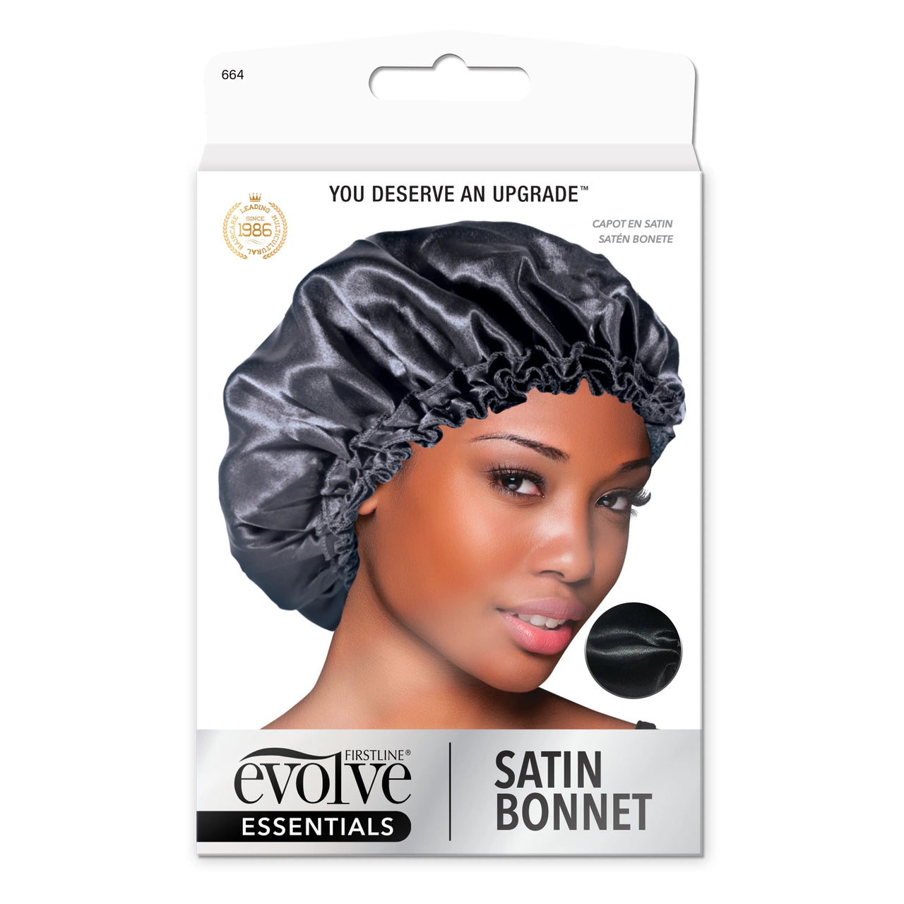 Evolve Essentials Satin Bonnet Black 664 - ANNS BEAUTY SUPPLY