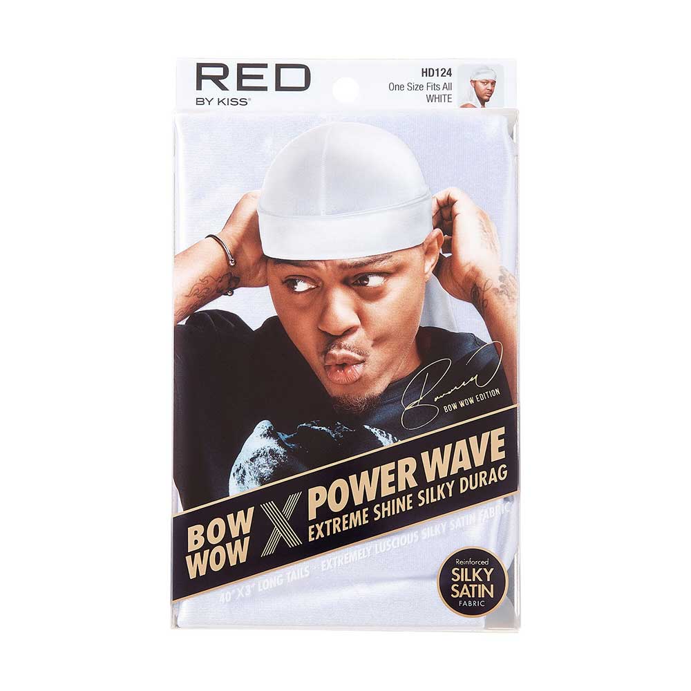 Red by Kiss Power Wave Extreme Shine Silky Durag – White HD124 - ANNS BEAUTY SUPPLY