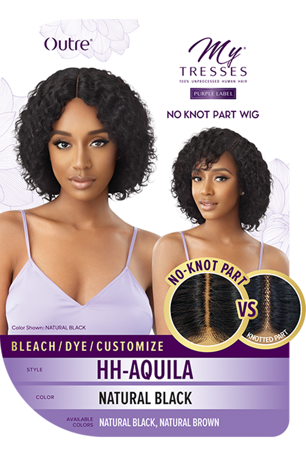Outre My Tresses Purple Label No Knot Part 100% Unprocessed Human Hair Wig Aquila - ANNS BEAUTY SUPPLY